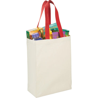 Red Nebraska 5oz Cotton Canvas Grocery Tote plain