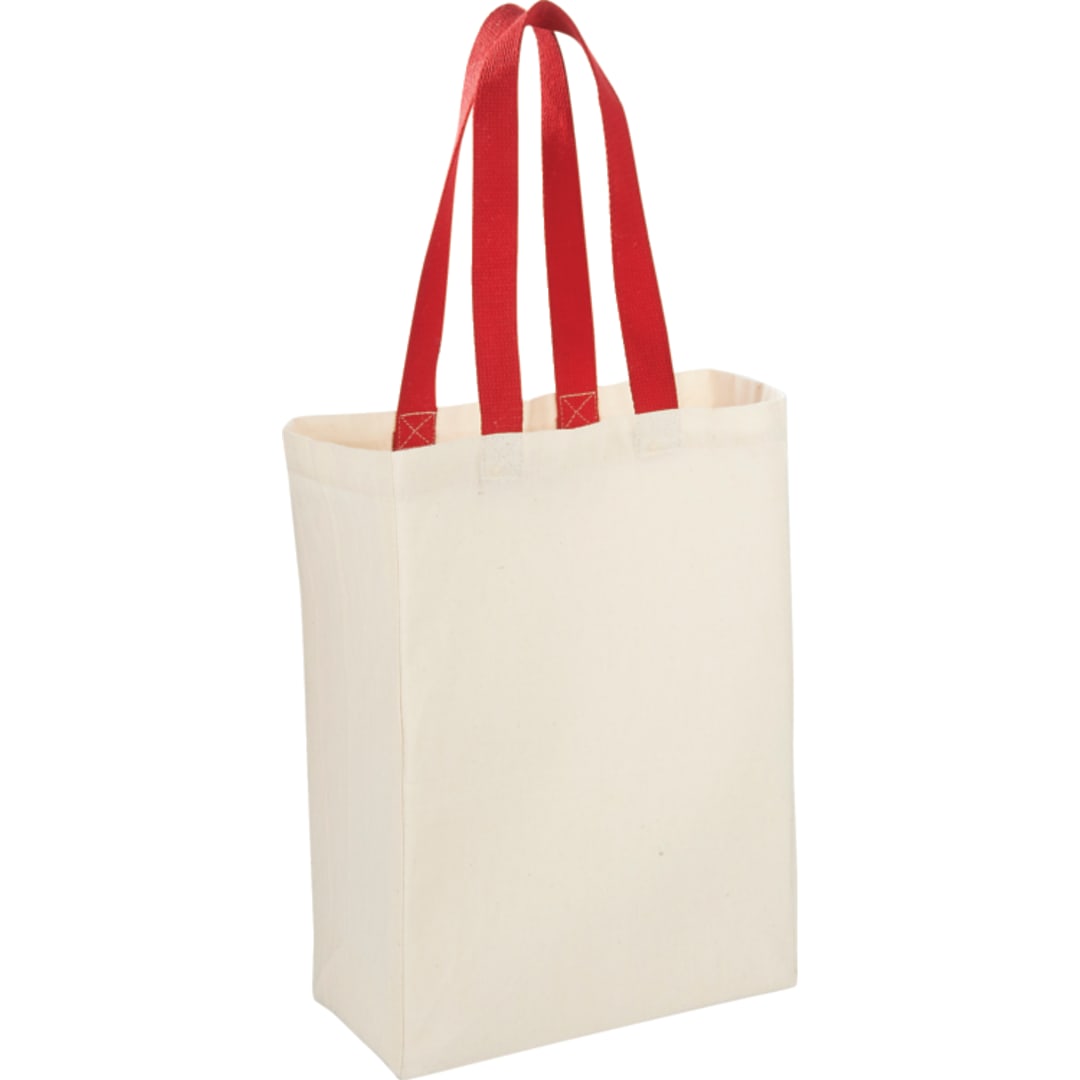 Red Nebraska 5oz Cotton Canvas Grocery Tote plain