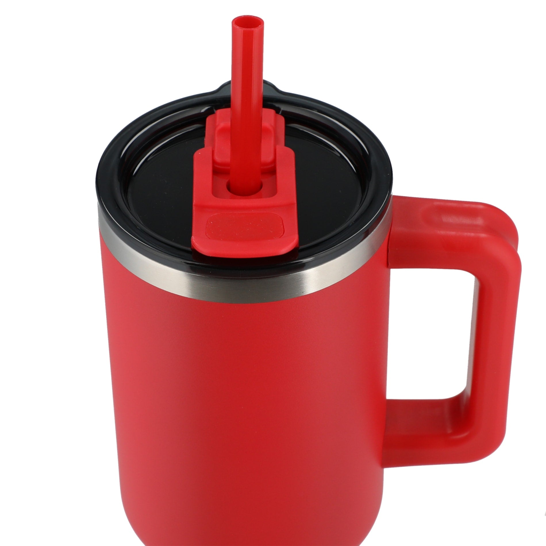Red Pinnacle Recycled Travel Tumbler with Straw 40oz plain
