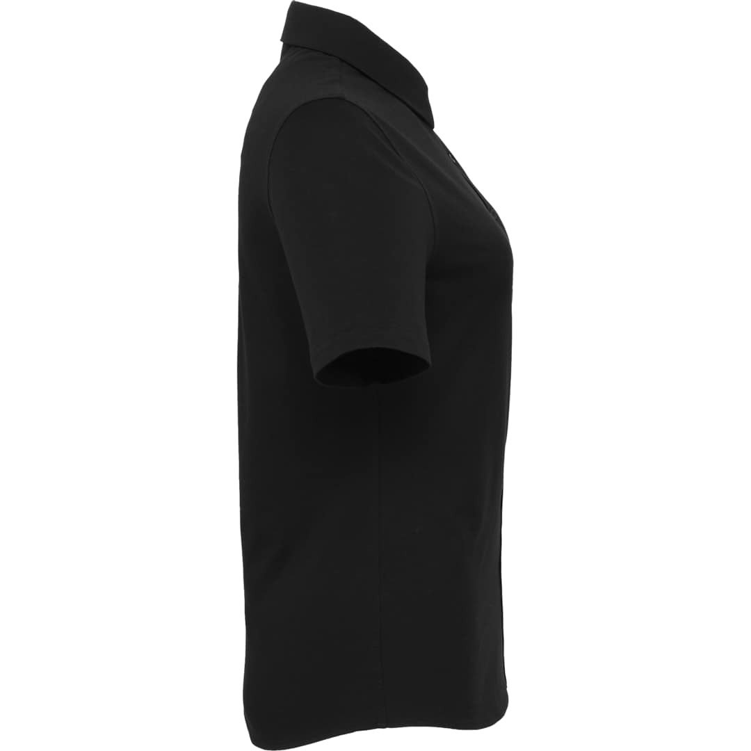 Right View of Black TATRA Eco Short Knit Button Up Sleeve Shirt - Women's plain