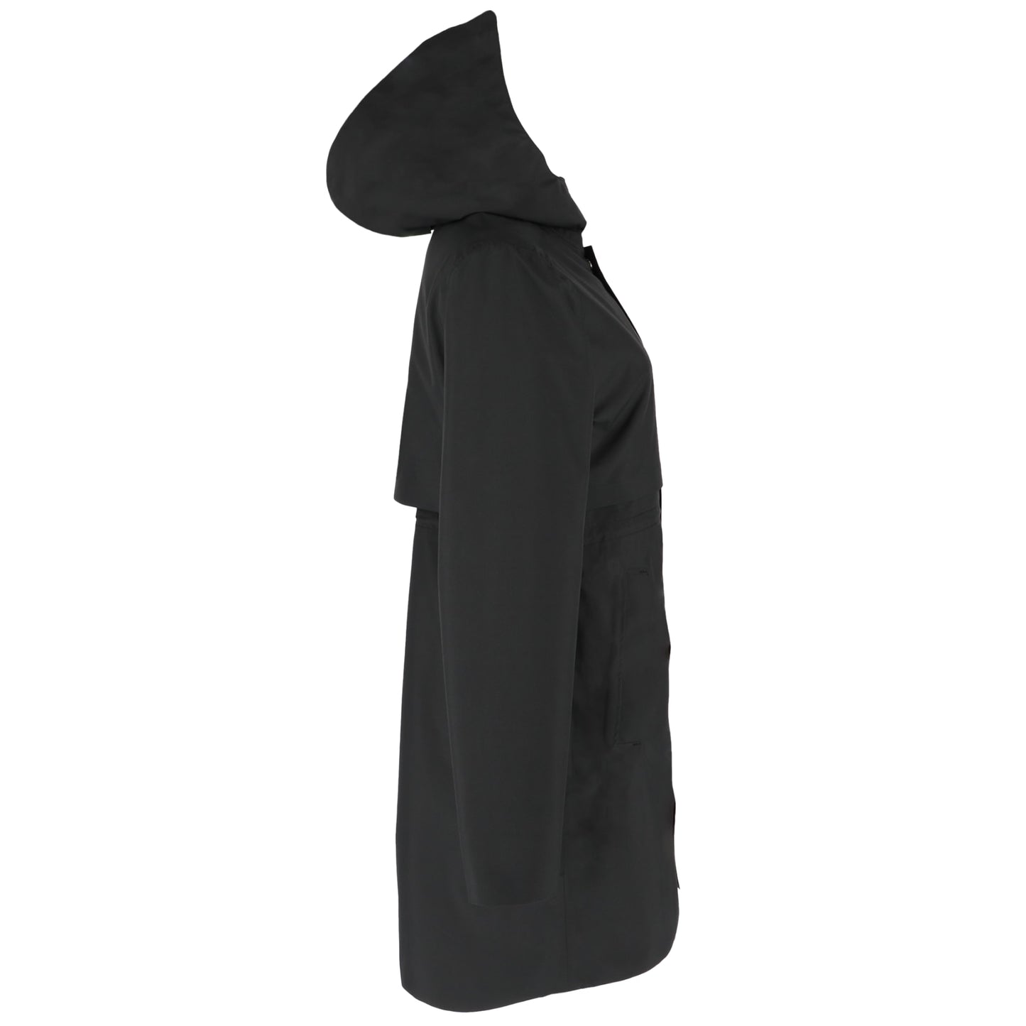 Right View of Black tentree Nimbus Long Rain Jacket - Women's plain