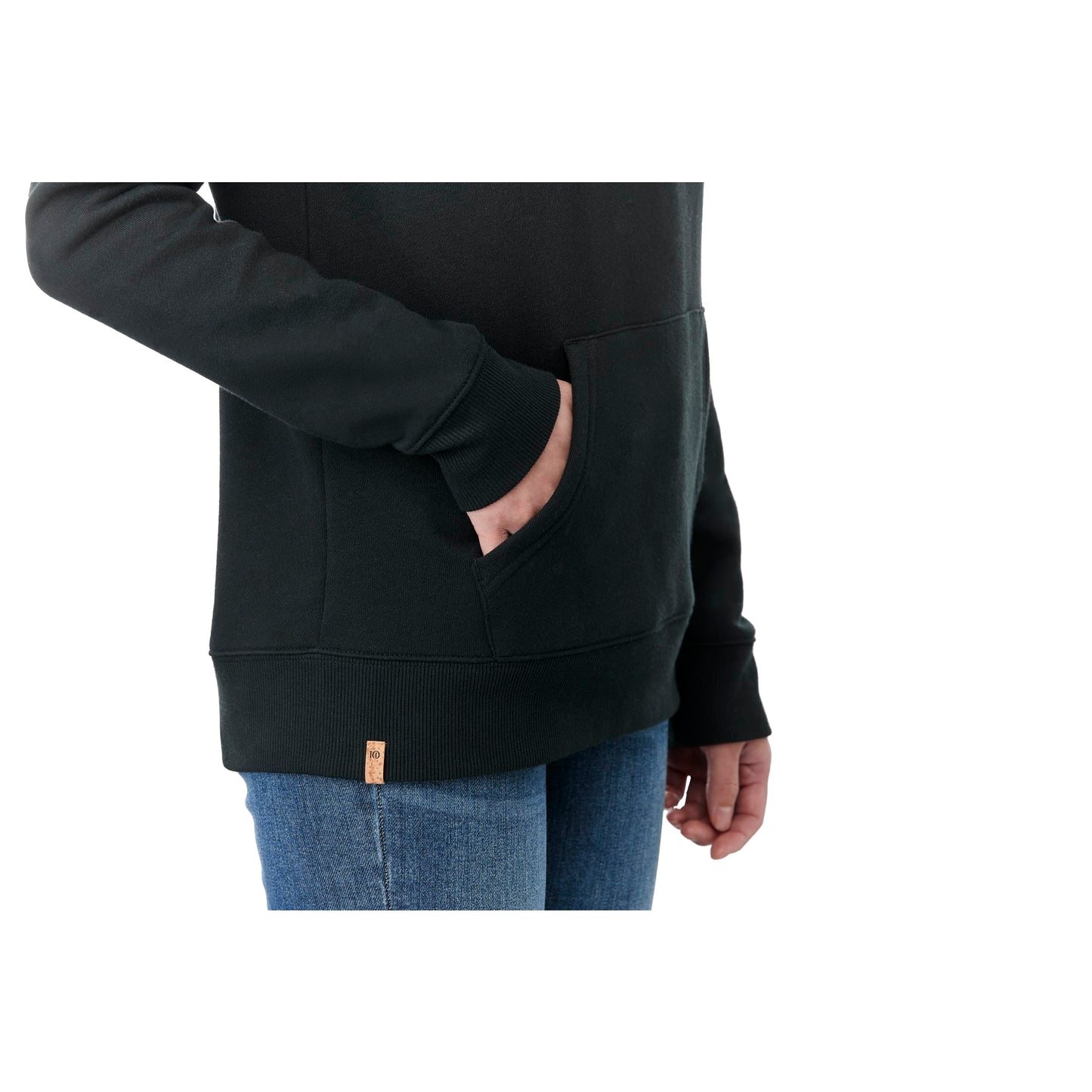 Right View of Black tentree Organic Cotton Classic Hoodie - Women's
