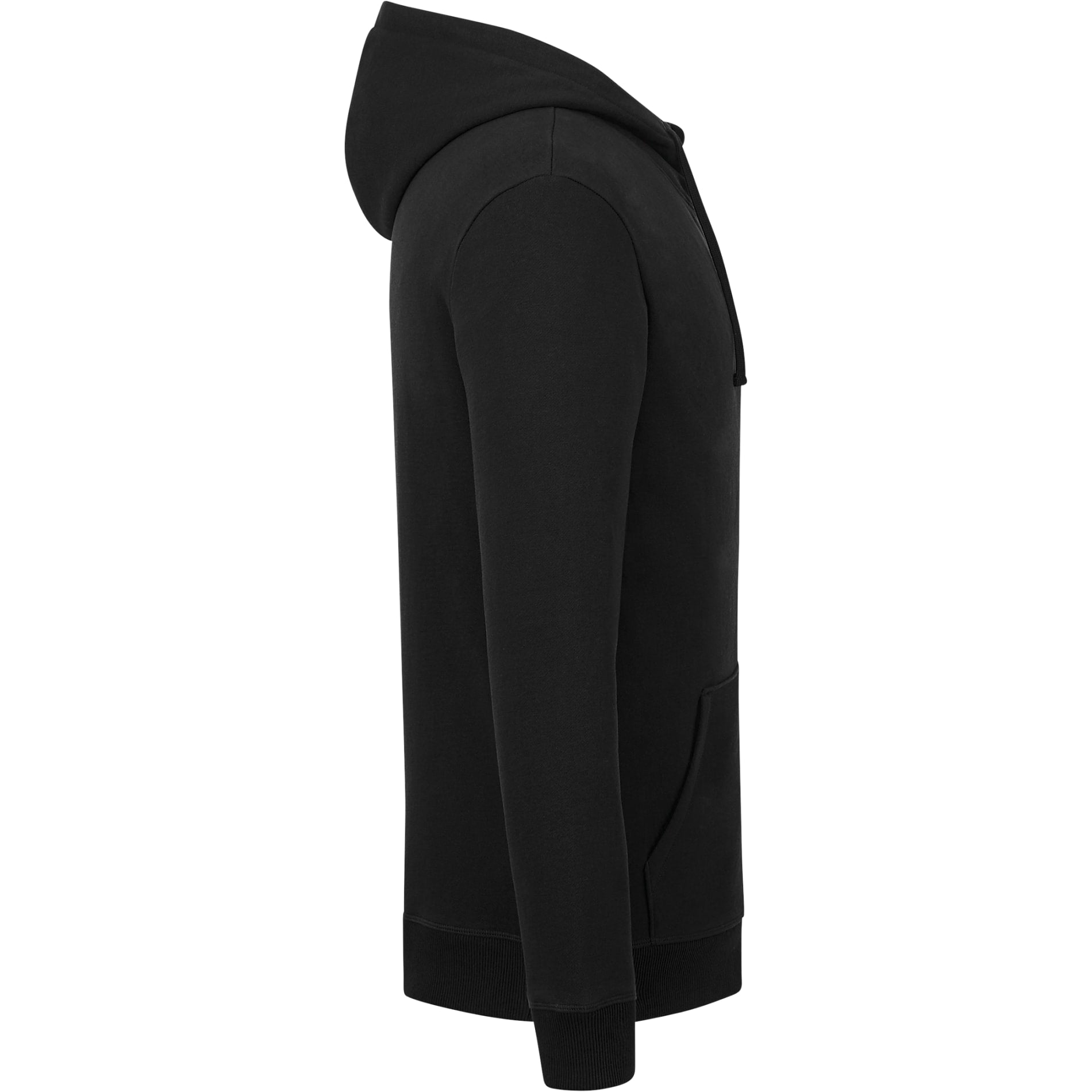 Right View of Black tentree Organic Cotton Zip Hoodie - Men's plain