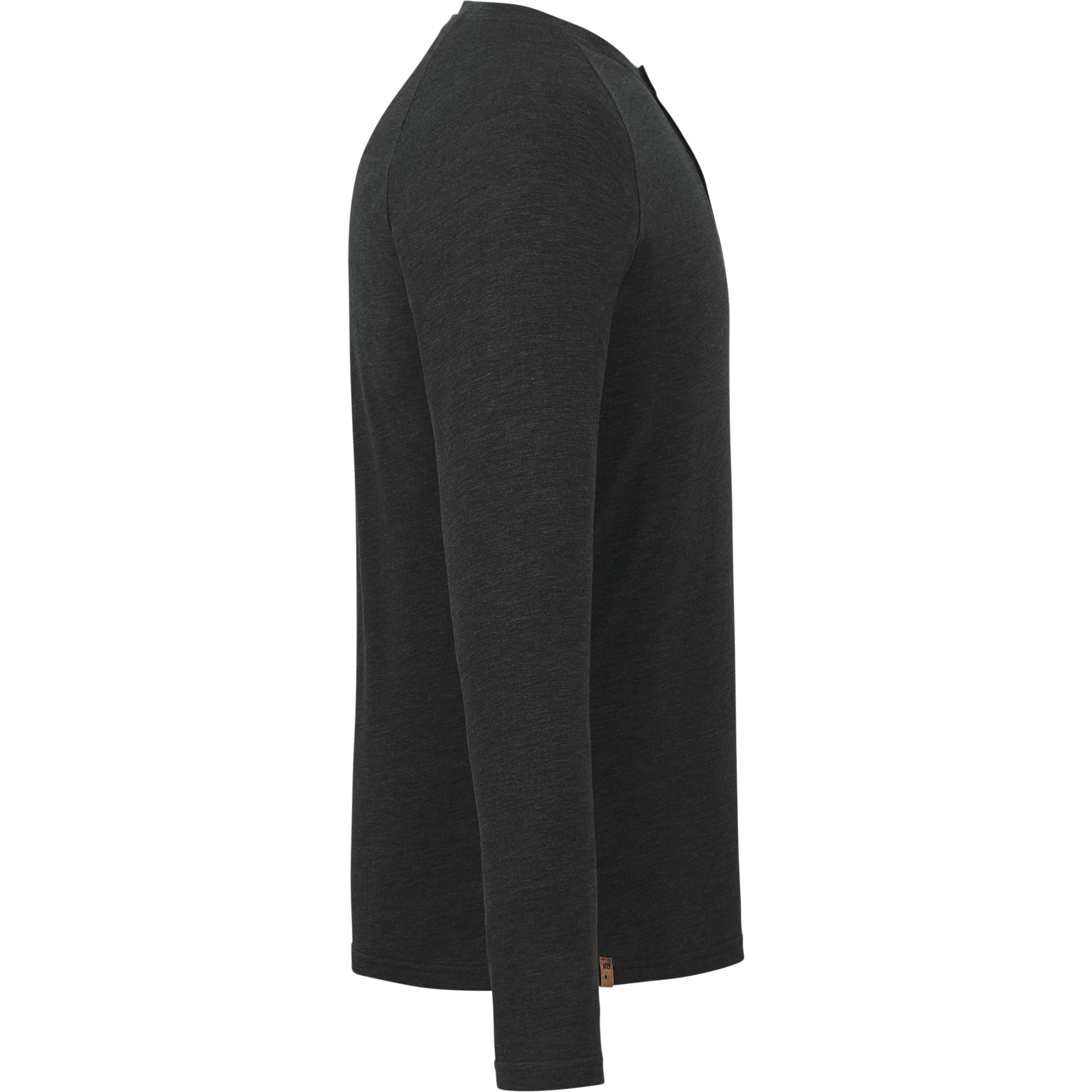 Right View of Black tentree TreeBlend Classic Henley Longsleeve - Men's plain