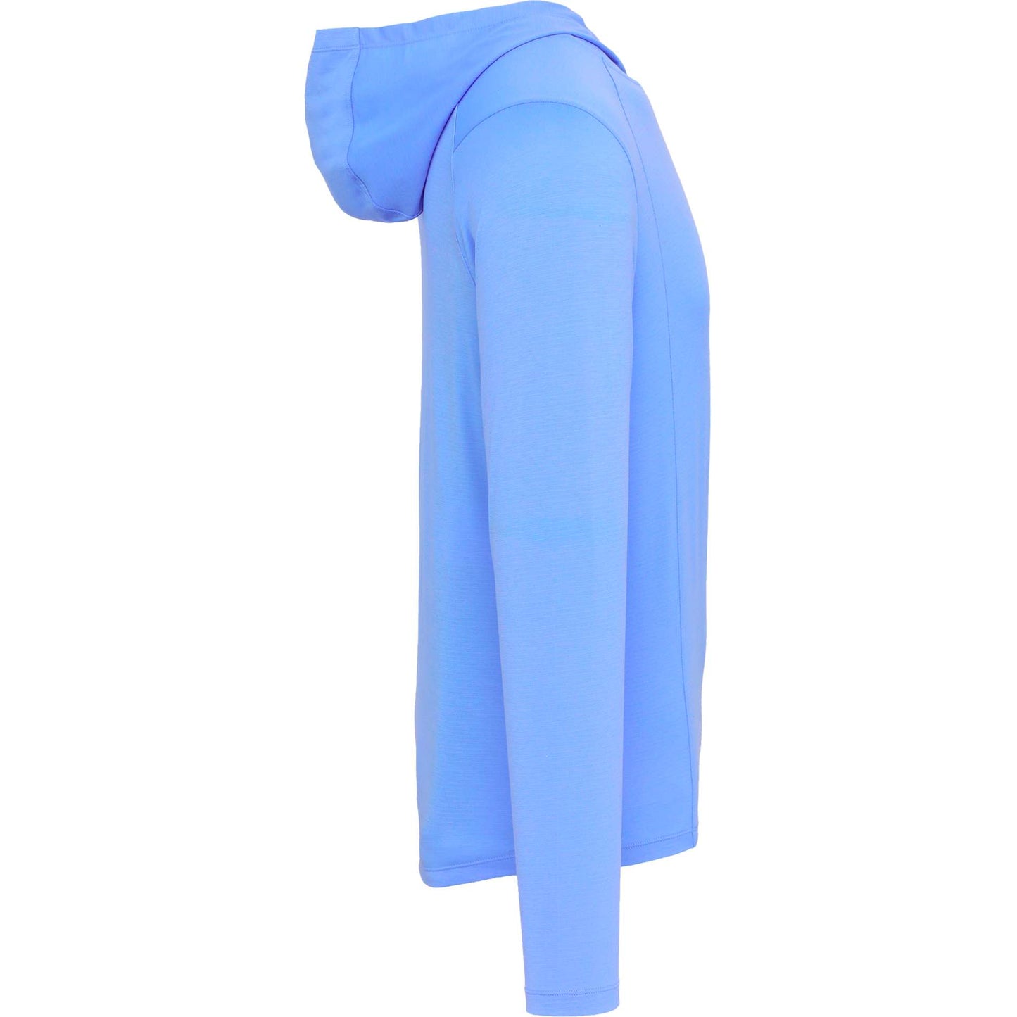 Right View of Blue IZU Everthing Performance Hoodie - Men's plain