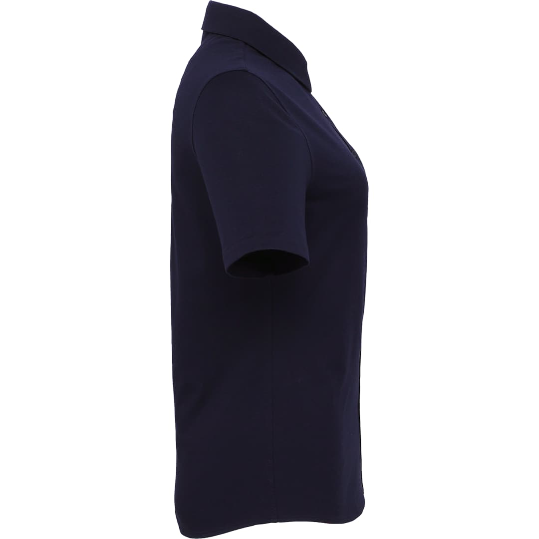 Right View of Blue TATRA Eco Short Knit Button Up Sleeve Shirt - Women's plain