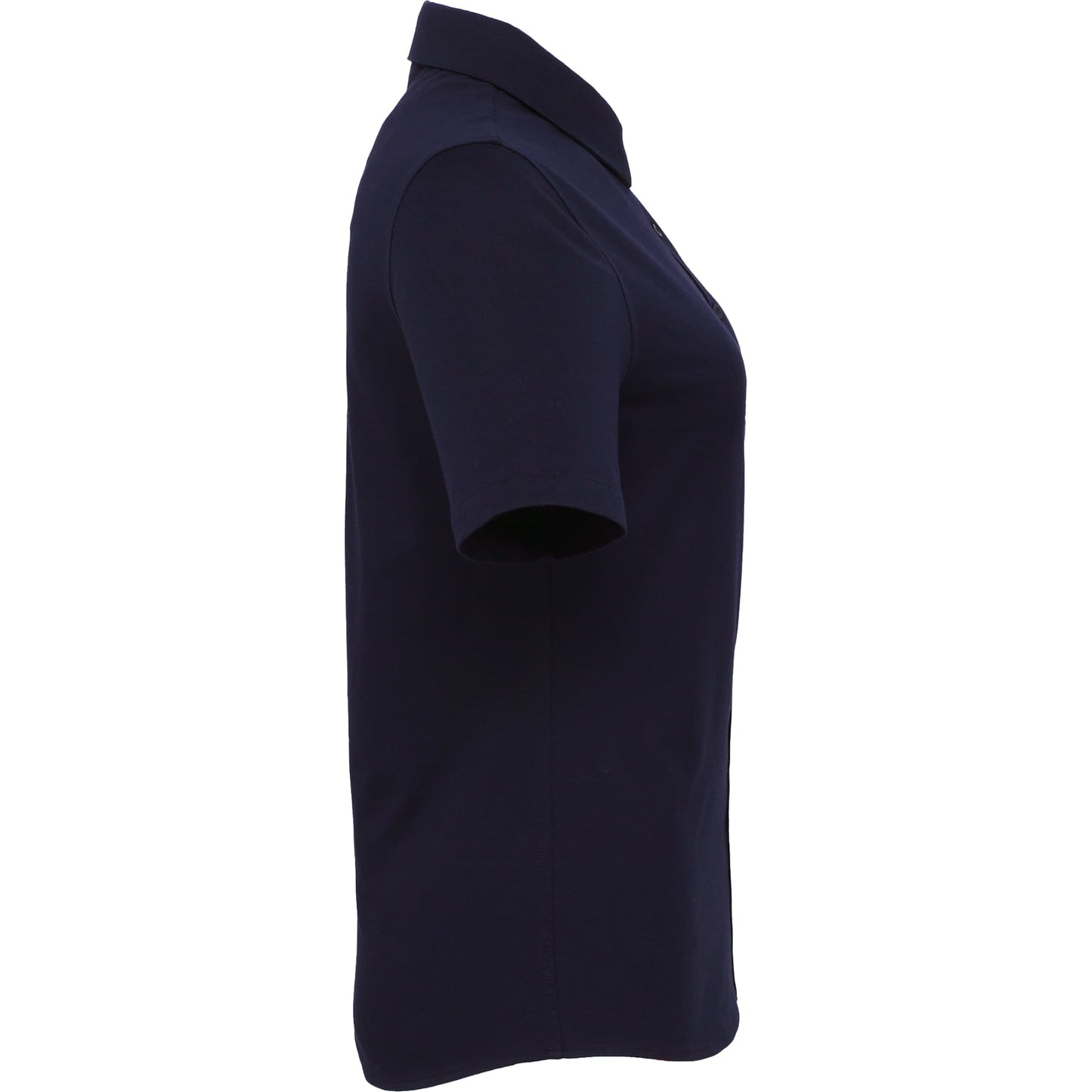 Right View of Blue TATRA Eco Short Knit Button Up Sleeve Shirt - Women's plain