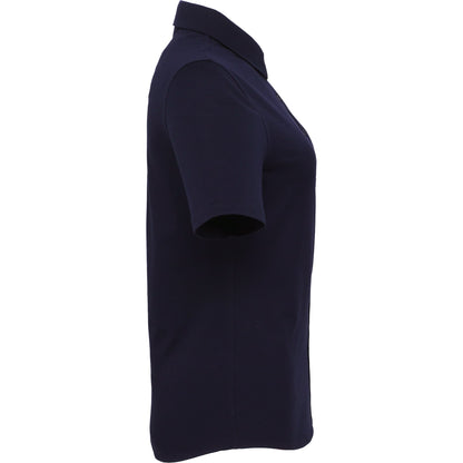 Right View of Blue TATRA Eco Short Knit Button Up Sleeve Shirt - Women's plain