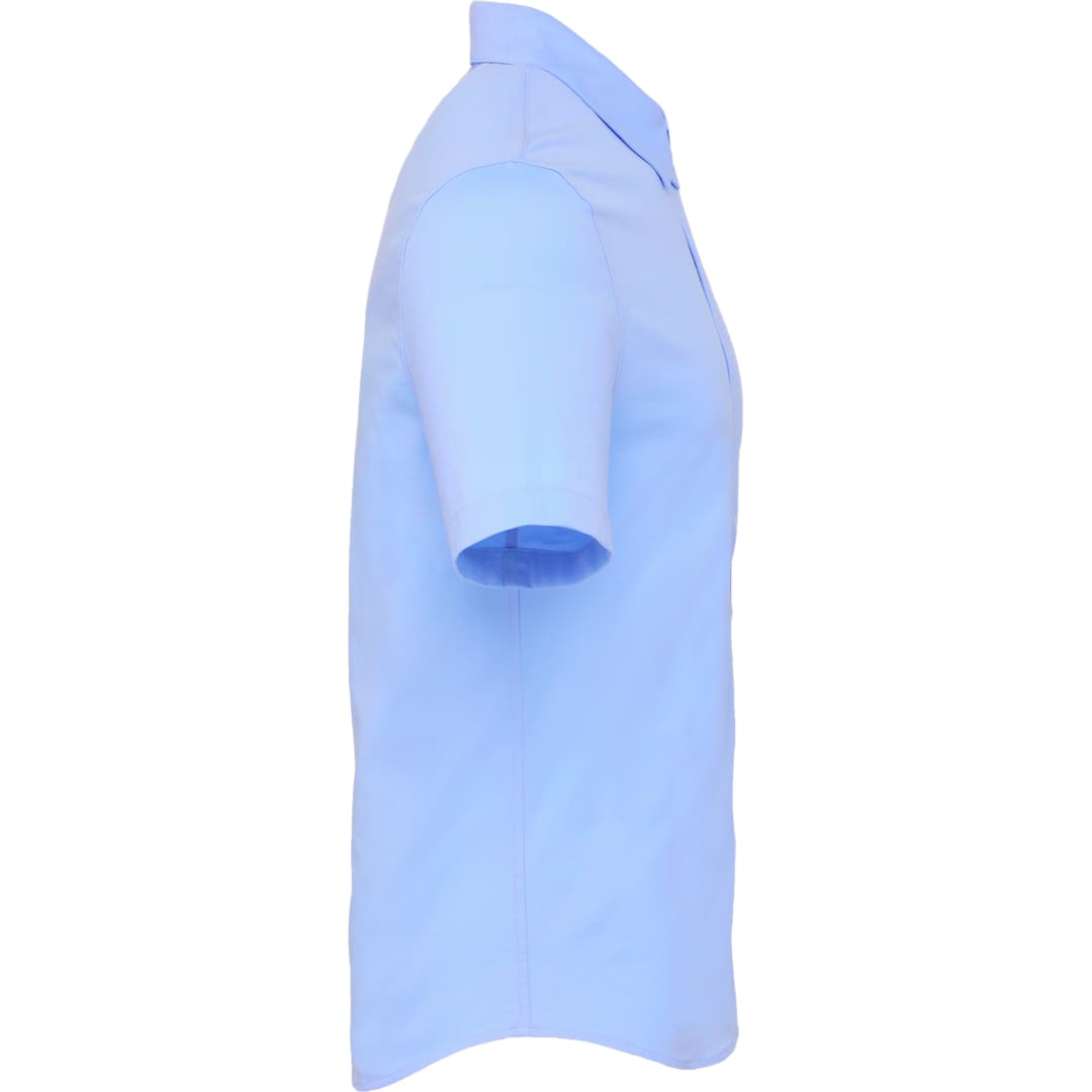 Right View of Blue TATRA Eco Short Sleeve Knit Shirt - Men's plain