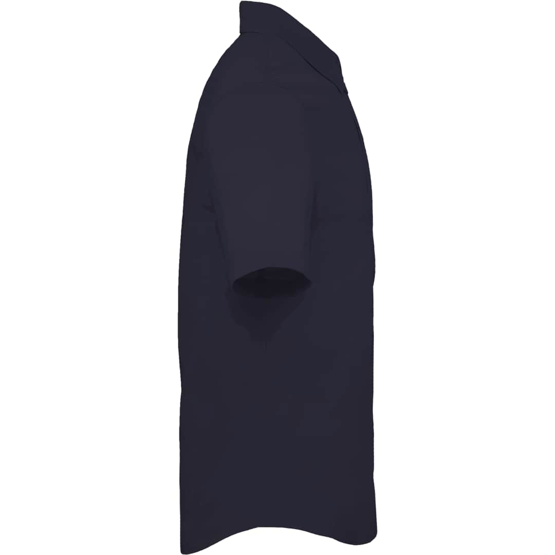 Right View of Blue TATRA Eco Short Sleeve Knit Shirt - Men's plain