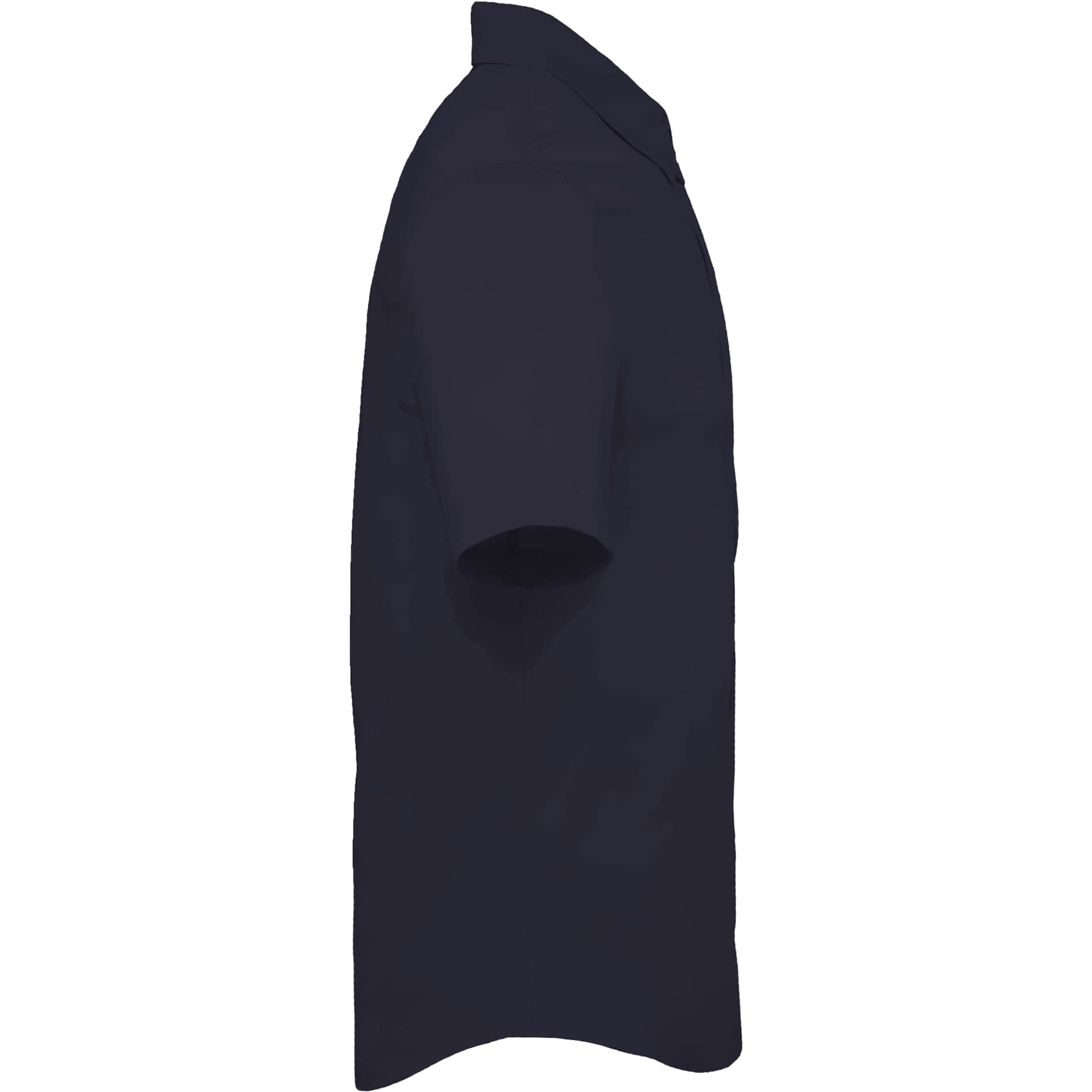 Right View of Blue TATRA Eco Short Sleeve Knit Shirt - Men's plain