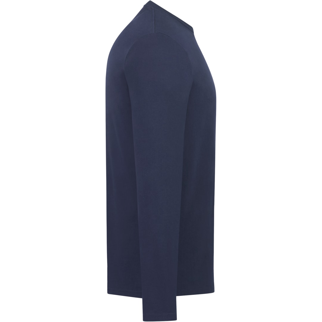 Right View of Blue tentree Organic Cotton Longsleeve Tee - Men's plain