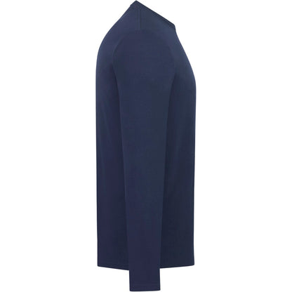 Right View of Blue tentree Organic Cotton Longsleeve Tee - Men's plain