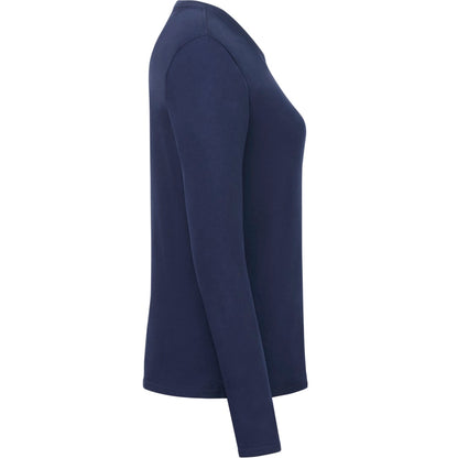 Right View of Blue tentree Organic Cotton Longsleeve Tee - Women's plain