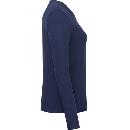 Right View of Blue tentree Organic Cotton Longsleeve Tee - Women's plain