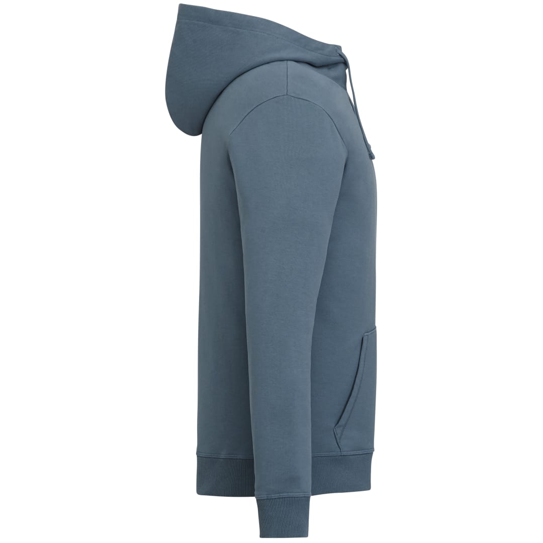 Right View of Blue tentree Organic Cotton Zip Hoodie - Men's plain