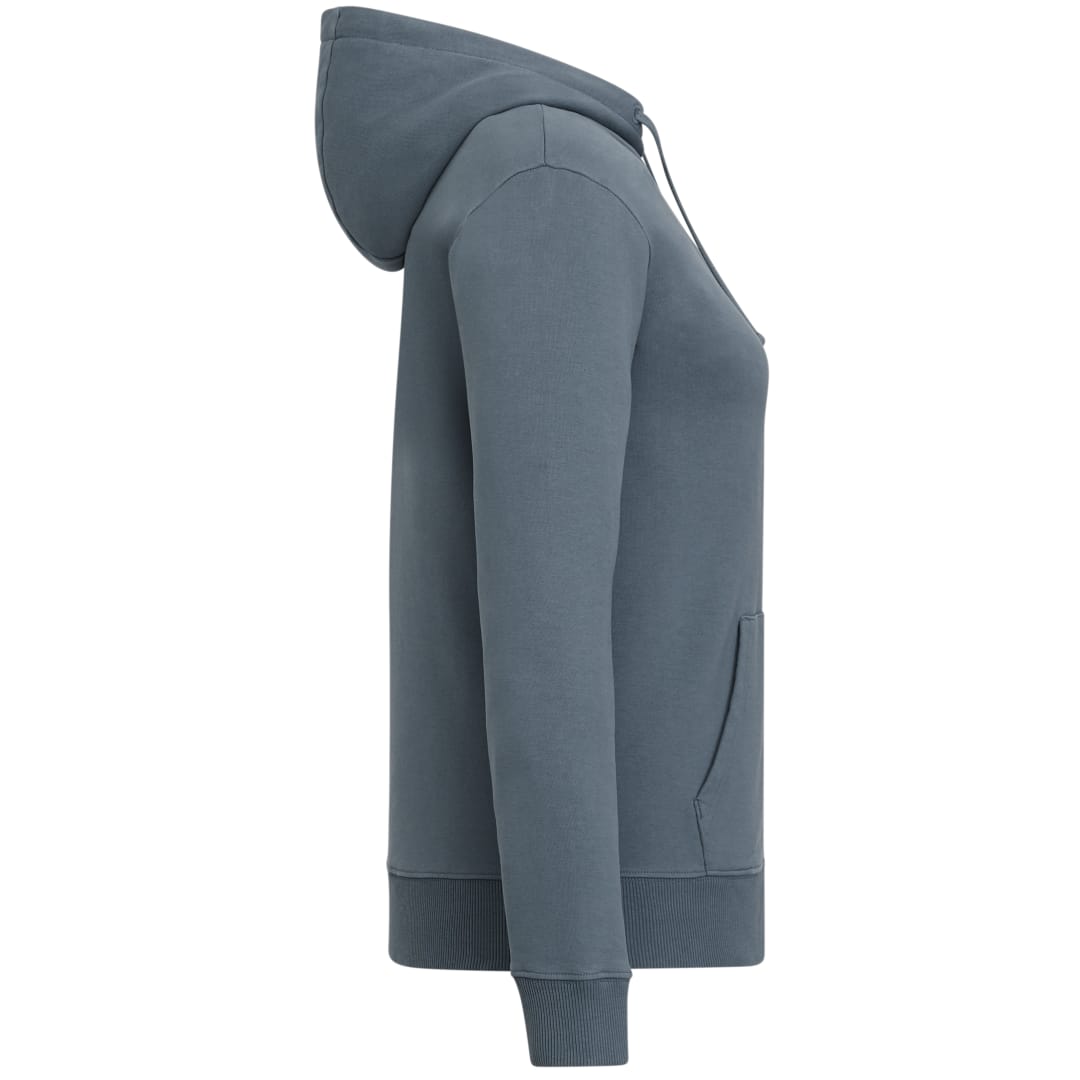 Right View of Blue tentree Organic Cotton Zip Hoodie - Women's plain