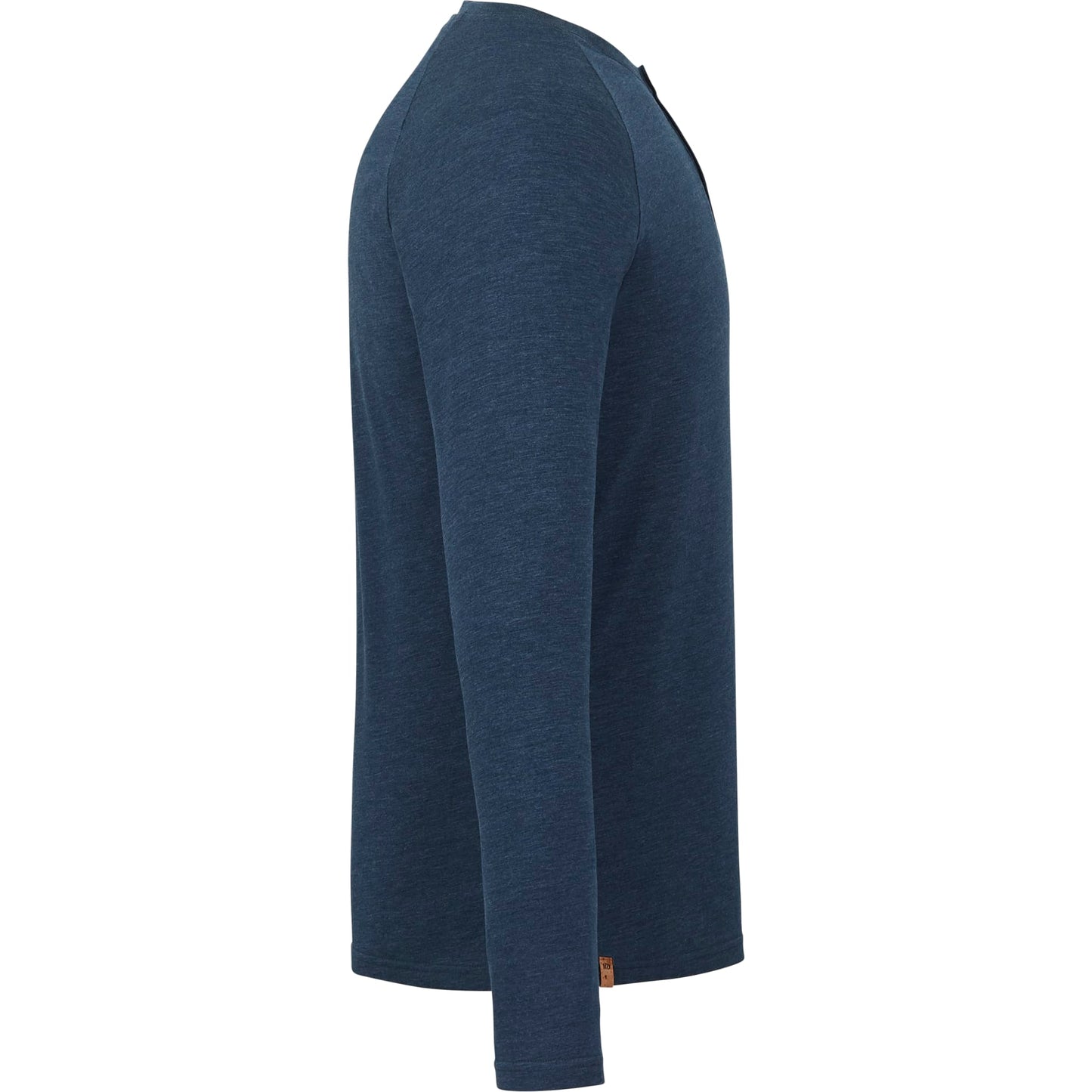 Right View of Blue tentree TreeBlend Classic Henley Longsleeve - Men's plain