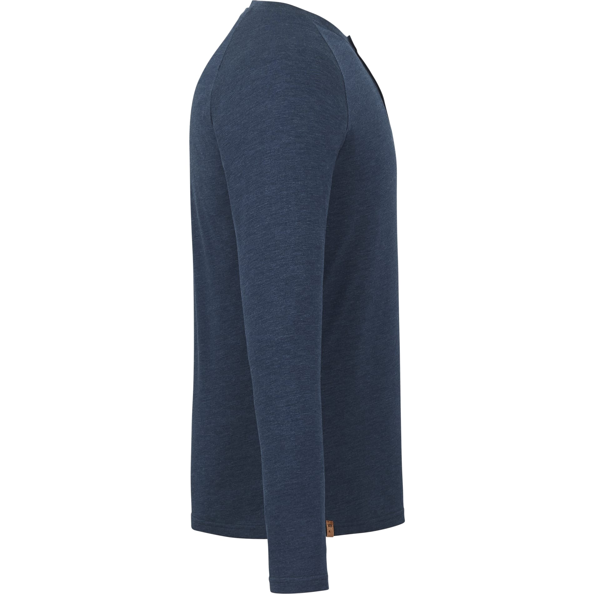Right View of Blue tentree TreeBlend Classic Henley Longsleeve - Men's plain