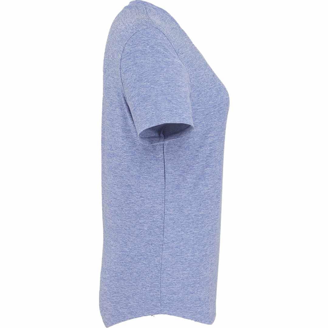 Right View of Blue WELLABLE Women's Short Sleeve Tee plain