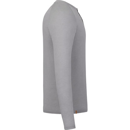 Right View of Gray tentree TreeBlend Classic Henley Longsleeve - Men's plain