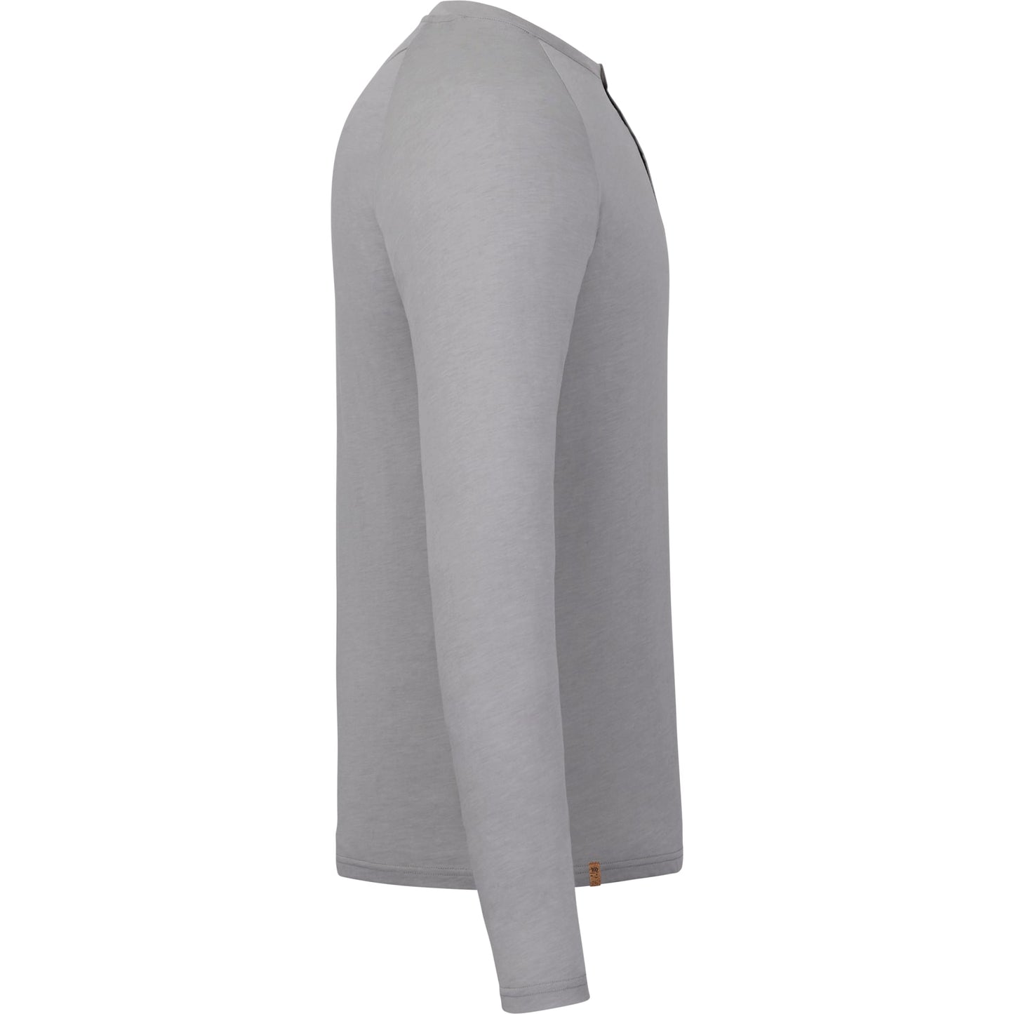 Right View of Gray tentree TreeBlend Classic Henley Longsleeve - Men's plain