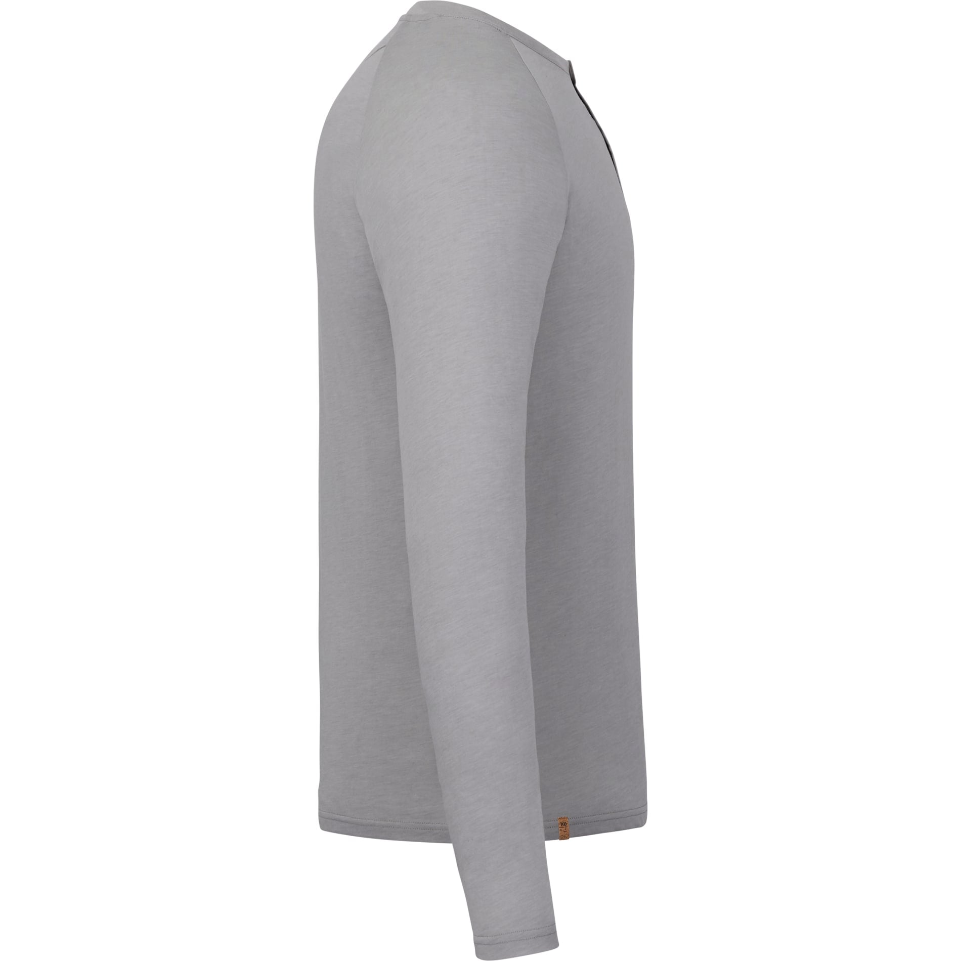 Right View of Gray tentree TreeBlend Classic Henley Longsleeve - Men's plain