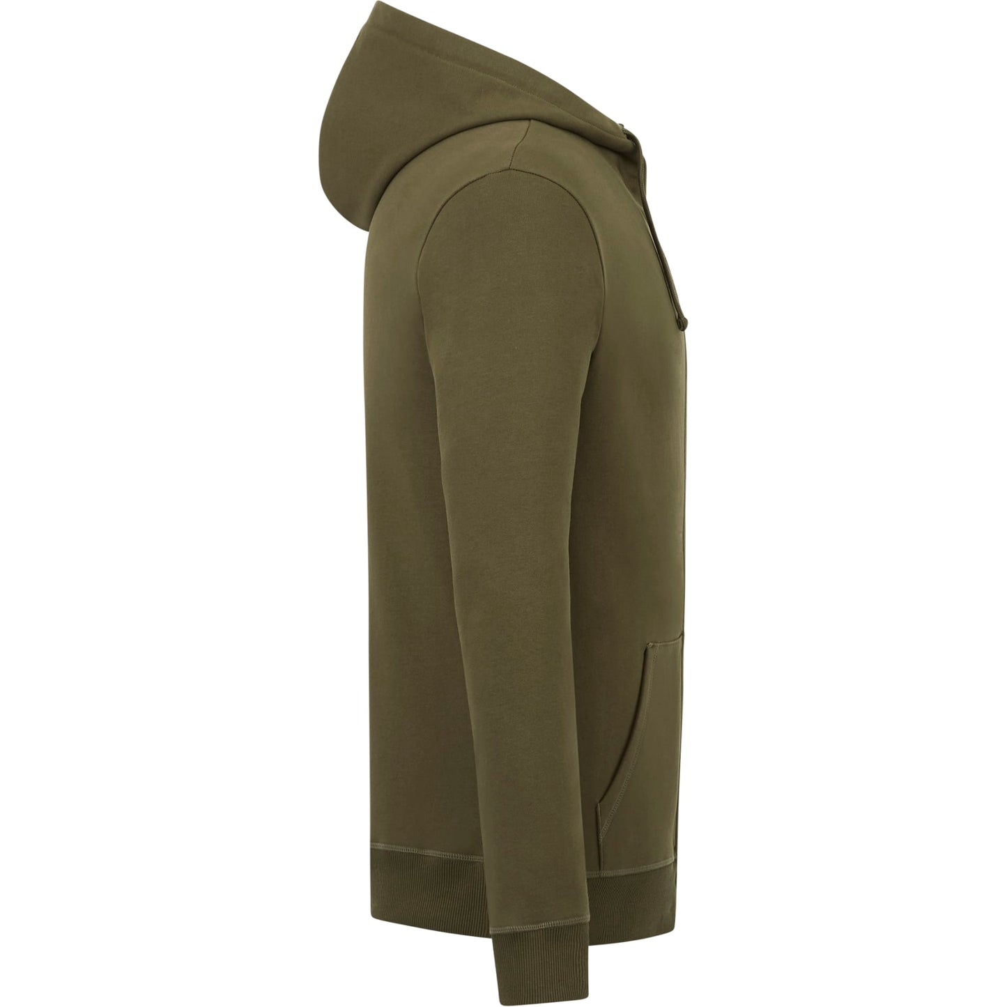 Right View of Green tentree Organic Cotton Zip Hoodie - Men's plain