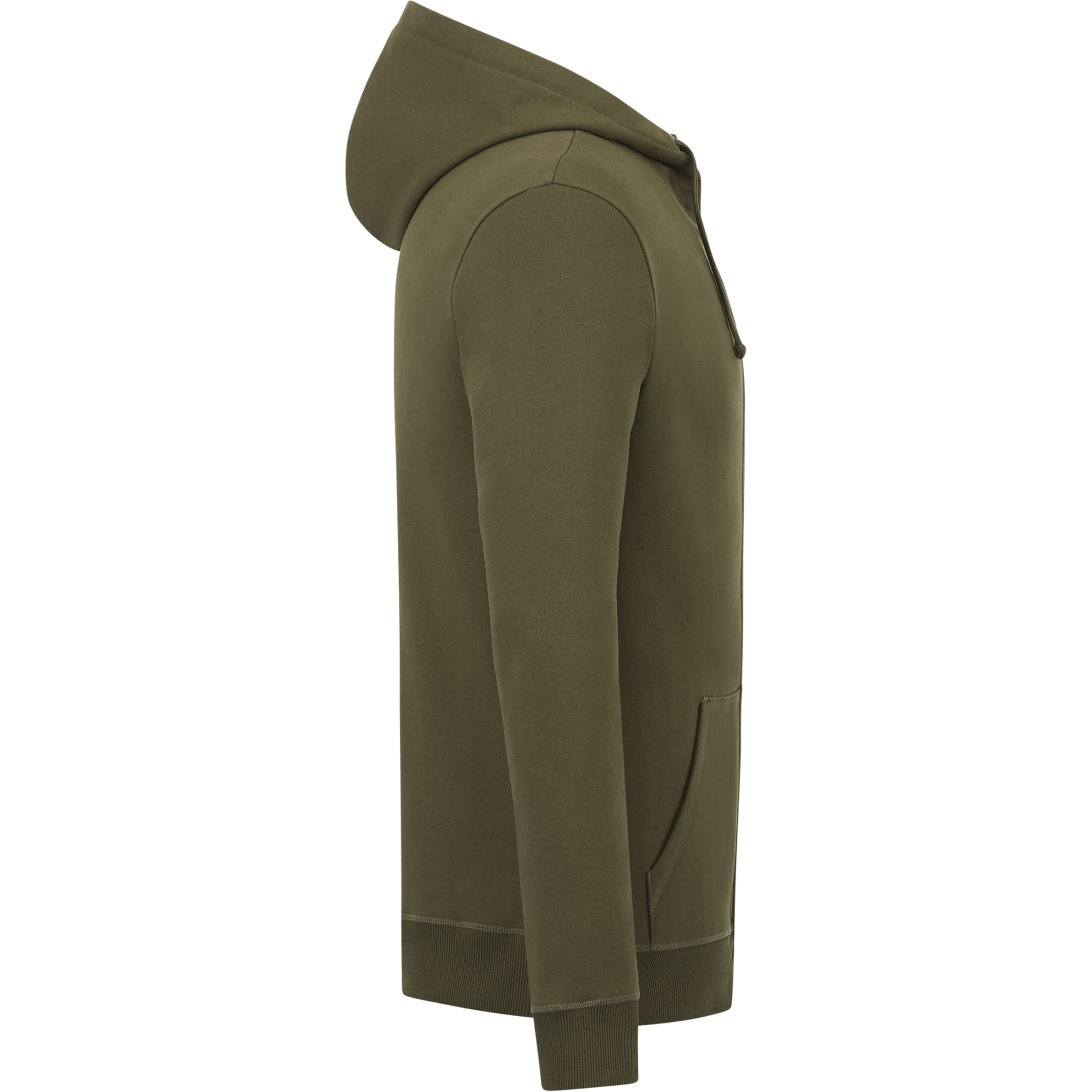 Right View of Green tentree Organic Cotton Zip Hoodie - Men's plain