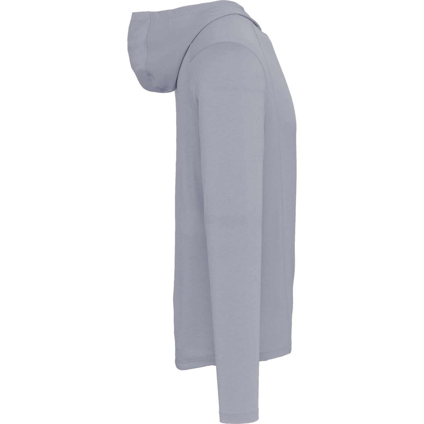 Right View of Grey IZU Everthing Performance Hoodie - Men's plain