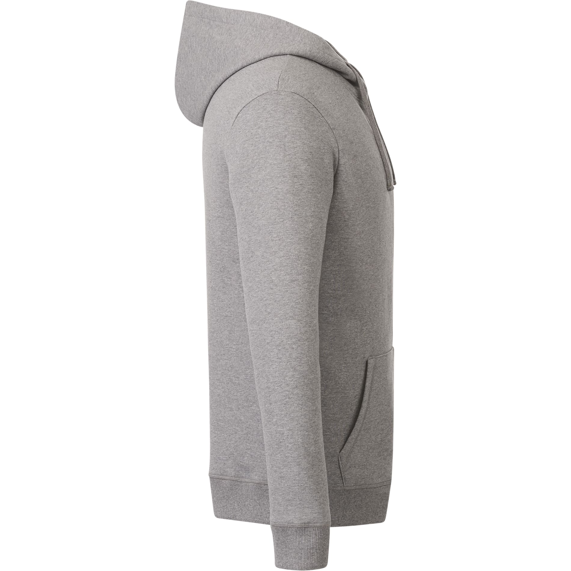 Right View of Grey tentree Organic Cotton Zip Hoodie - Men's plain