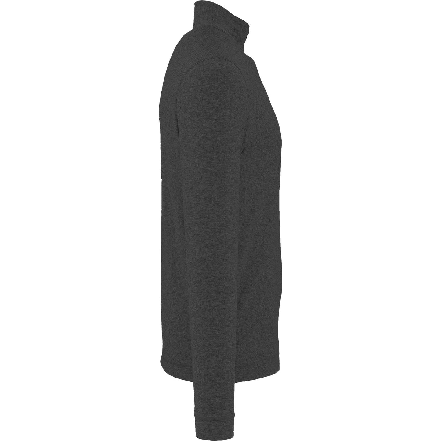 Right View of Grey WELLABLE Men's Knit 1/4 Zip plain