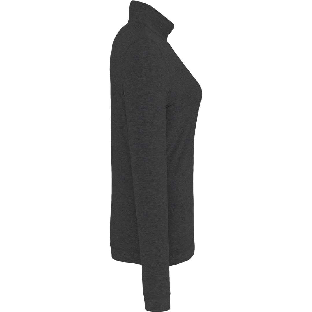 Right View of Grey WELLABLE Women's Knit 1/4 Zip plain