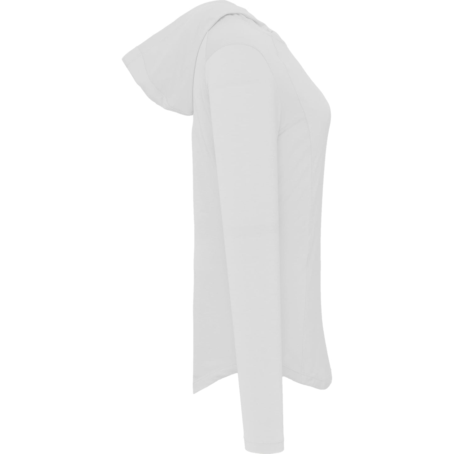Right View of White IZU Everything Performance Hoodie - Women's plain