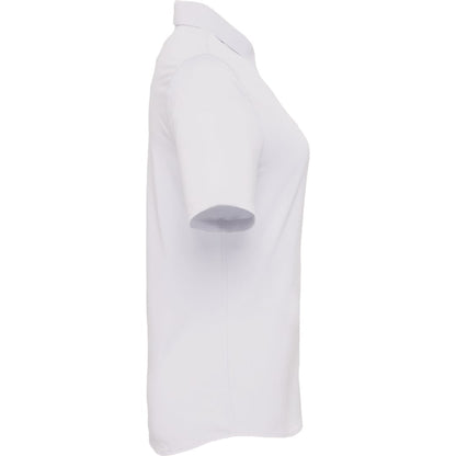 Right View of White TATRA Eco Short Knit Button Up Sleeve Shirt - Women's plain