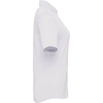 Right View of White TATRA Eco Short Knit Button Up Sleeve Shirt - Women's plain