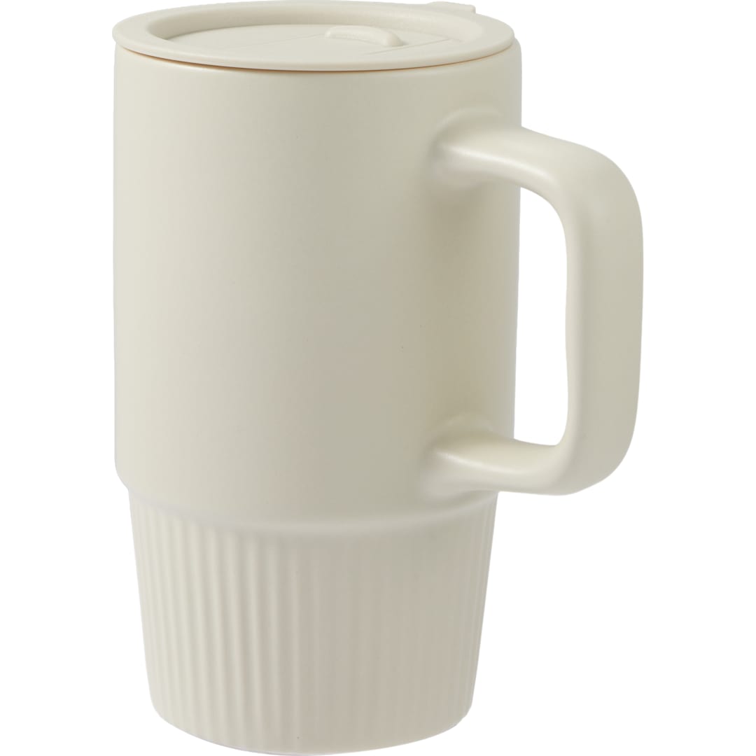 Tan Camden 13oz Ceramic Mug w/ Lid plain