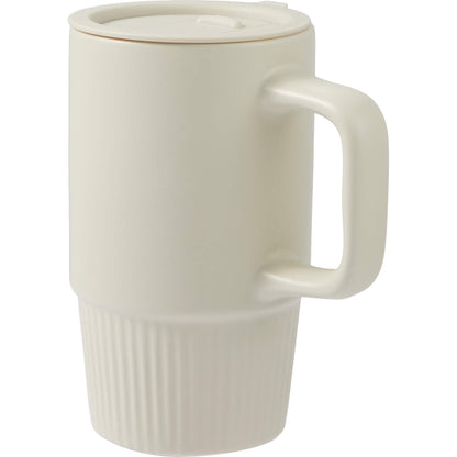 Tan Camden 13oz Ceramic Mug w/ Lid plain
