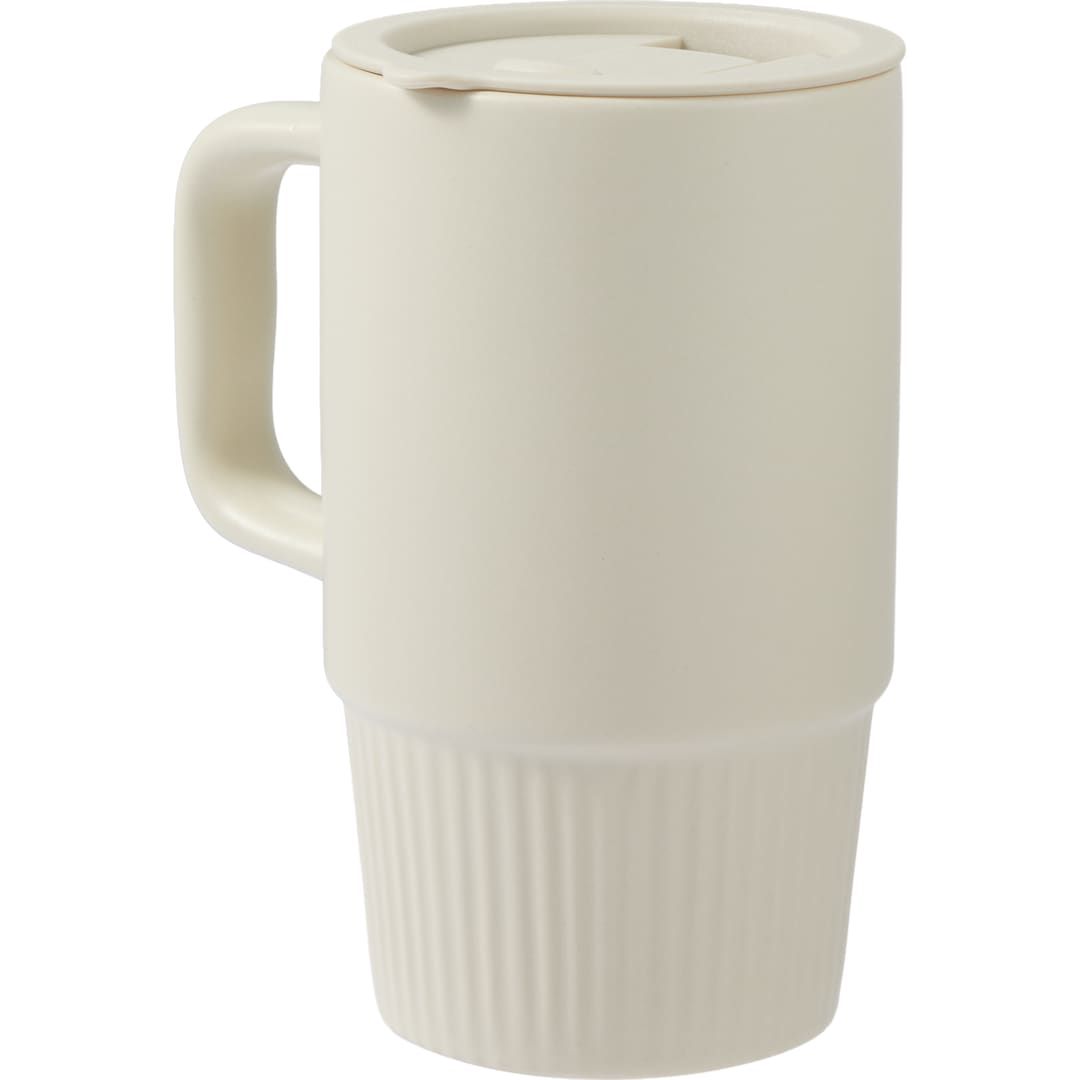 Tan Camden 13oz Ceramic Mug w/ Lid plain