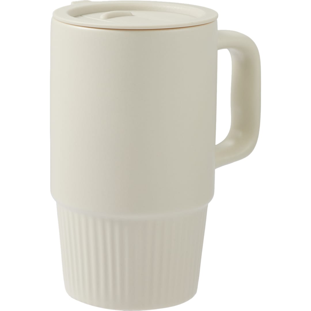 Tan Camden 13oz Ceramic Mug w/ Lid plain