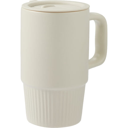 Tan Camden 13oz Ceramic Mug w/ Lid plain