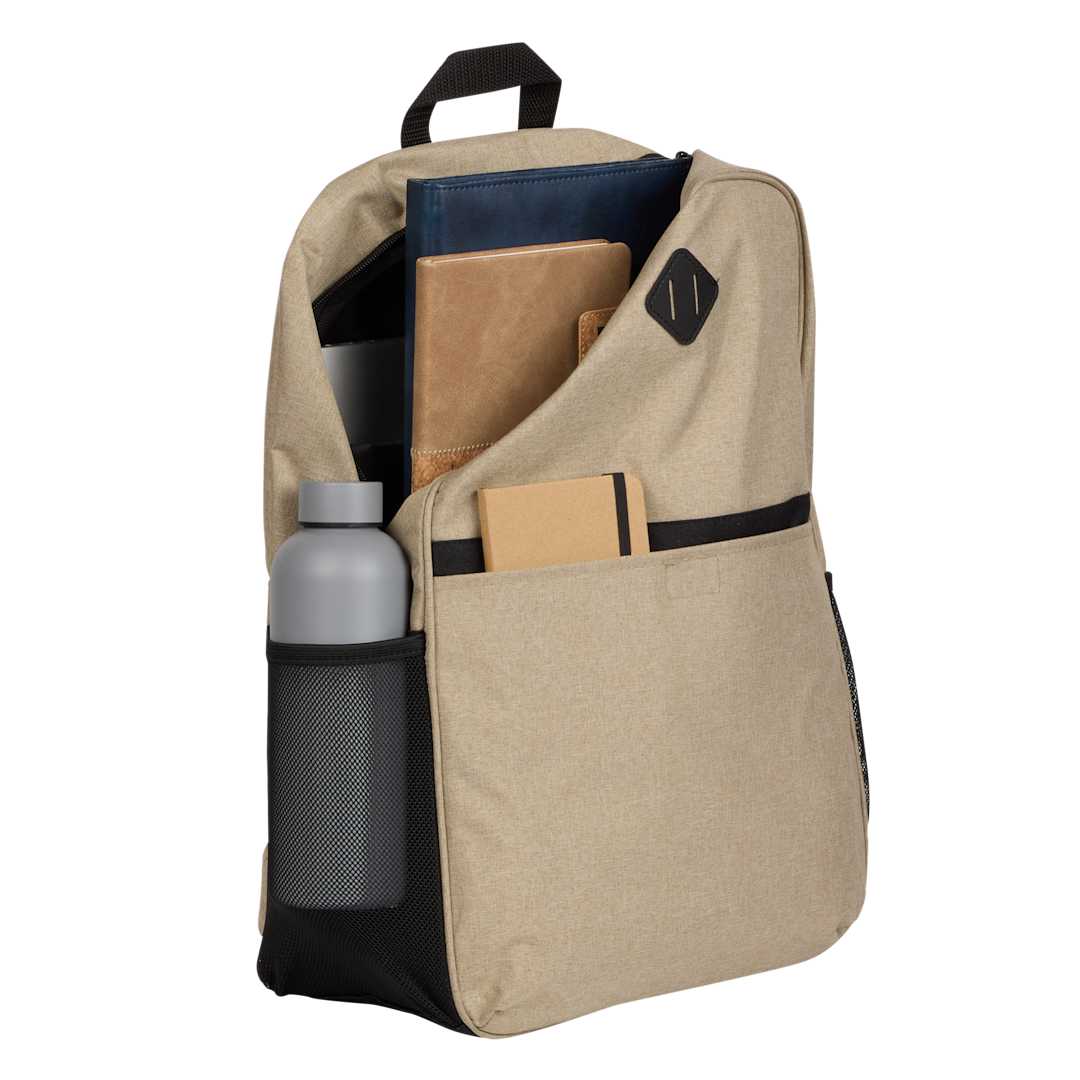 Tan Parker Recycled 17" Laptop Backpack plain