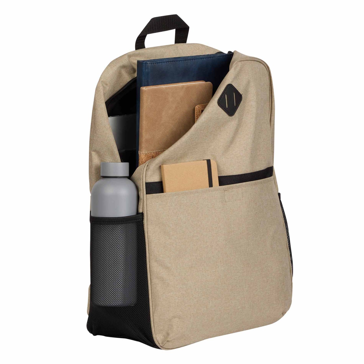 Tan Parker Recycled 17" Laptop Backpack plain