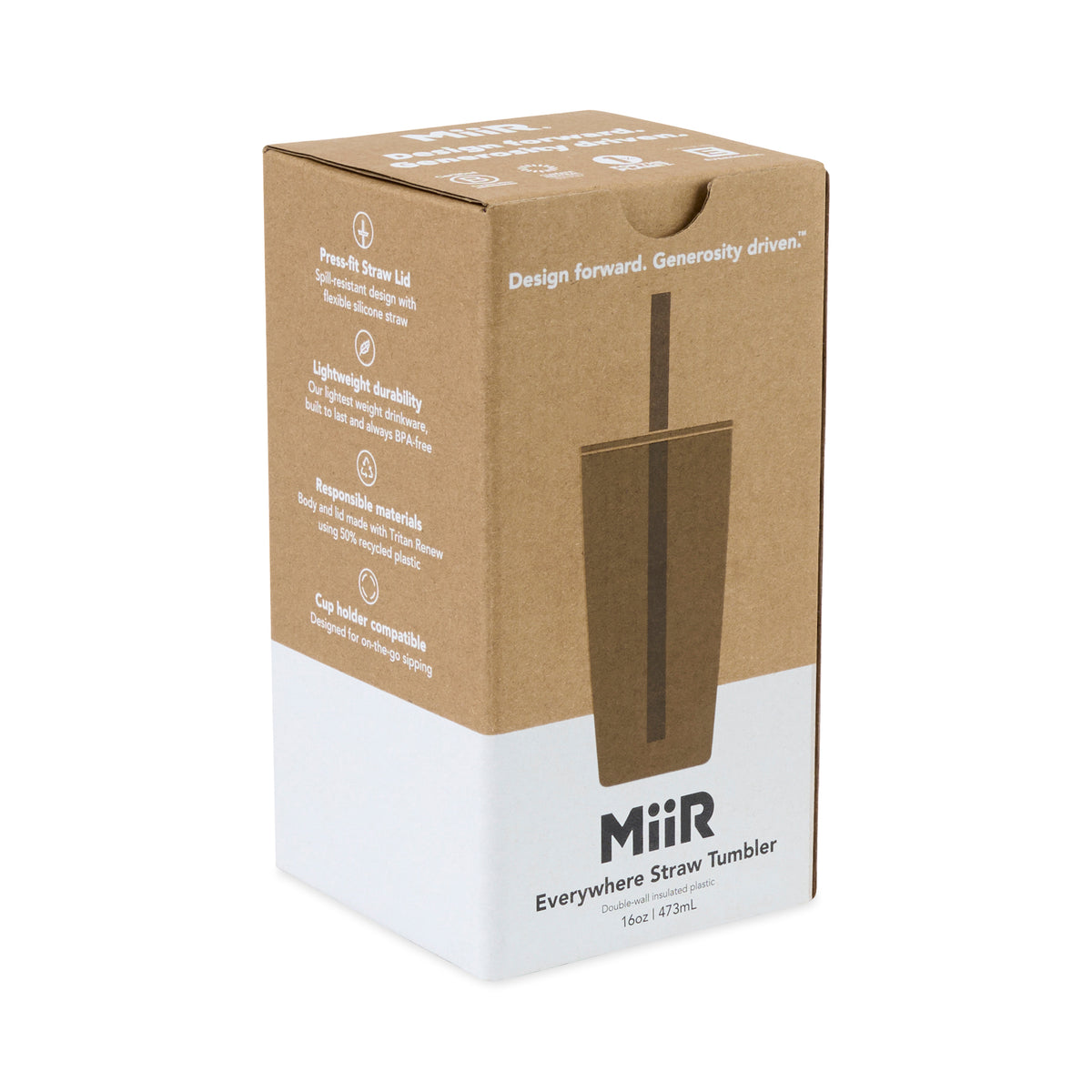 Tidal Blue MiiR® Everywhere Straw Tumbler - 16 Oz. plain
