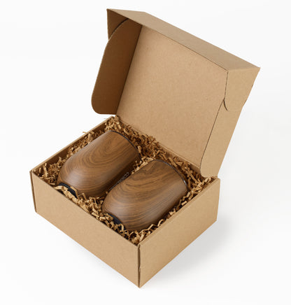 Walnut CORKCICLE® Stemless Wine Cup Gift Set plain