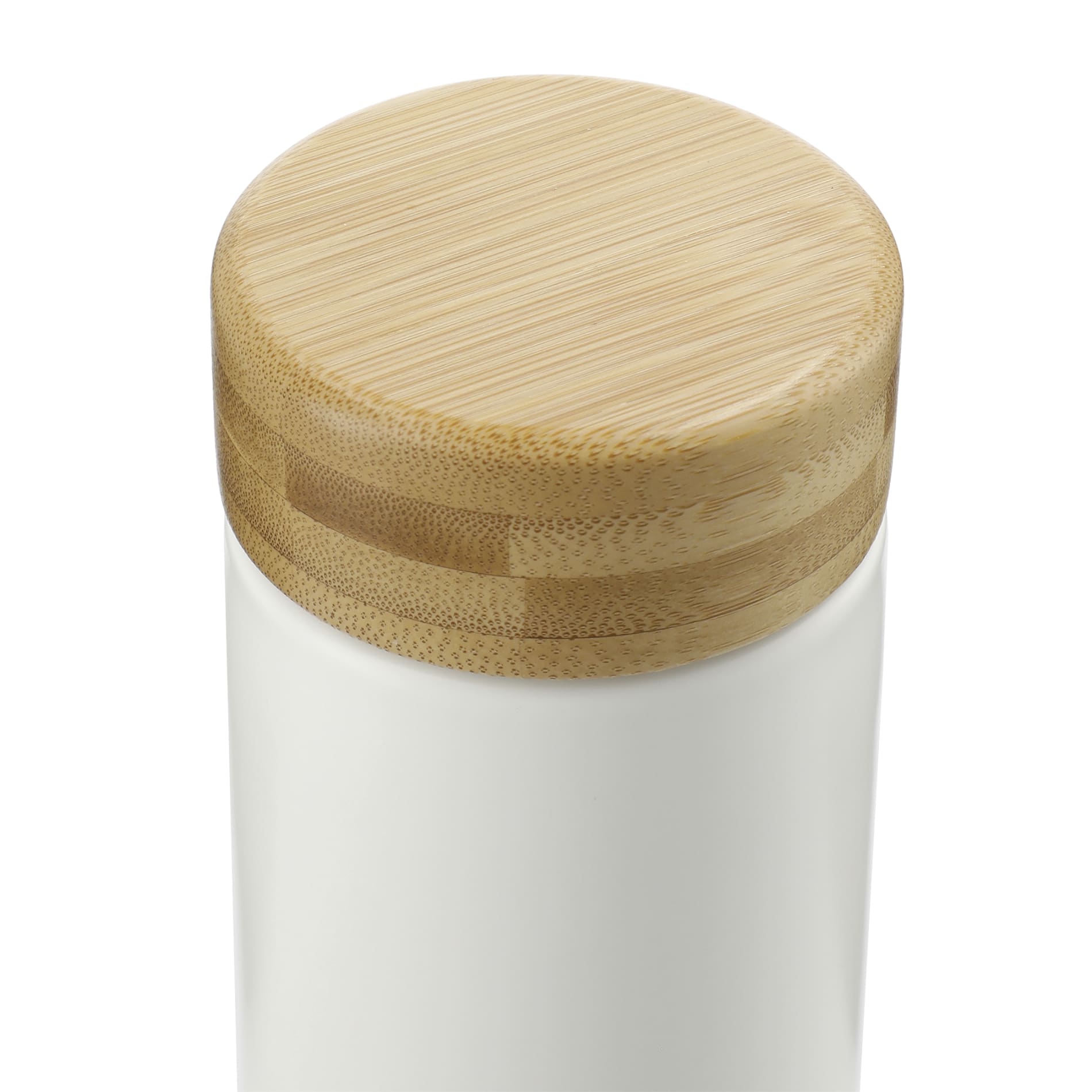 White Arlo Ceramic Tumbler with Bamboo lid 11oz