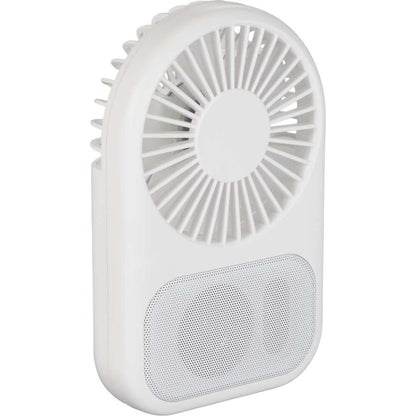 White Audio Breeze Desktop Fan with Bluetooth Speaker plain
