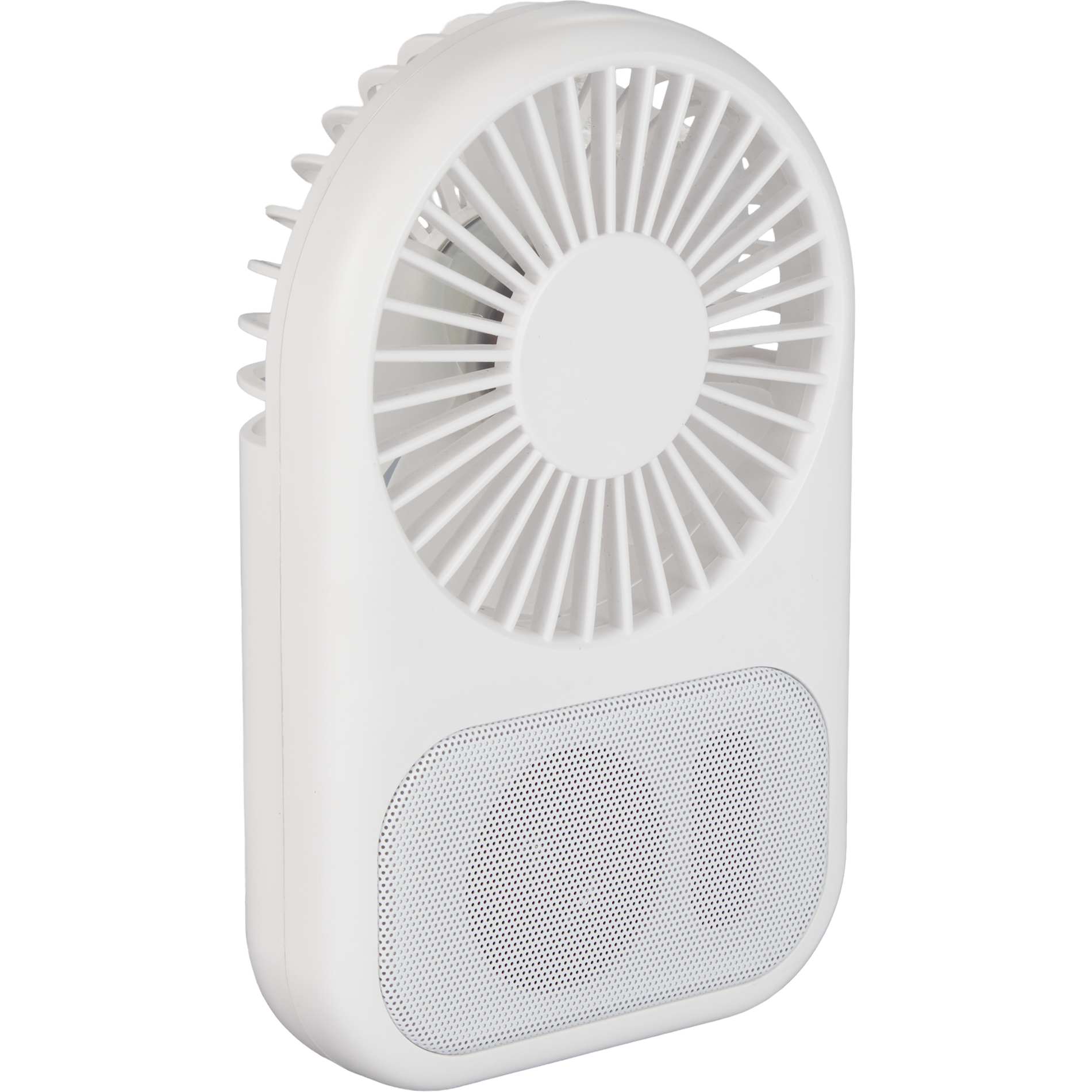 White Audio Breeze Desktop Fan with Bluetooth Speaker plain