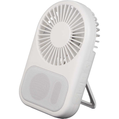 White Audio Breeze Desktop Fan with Bluetooth Speaker plain