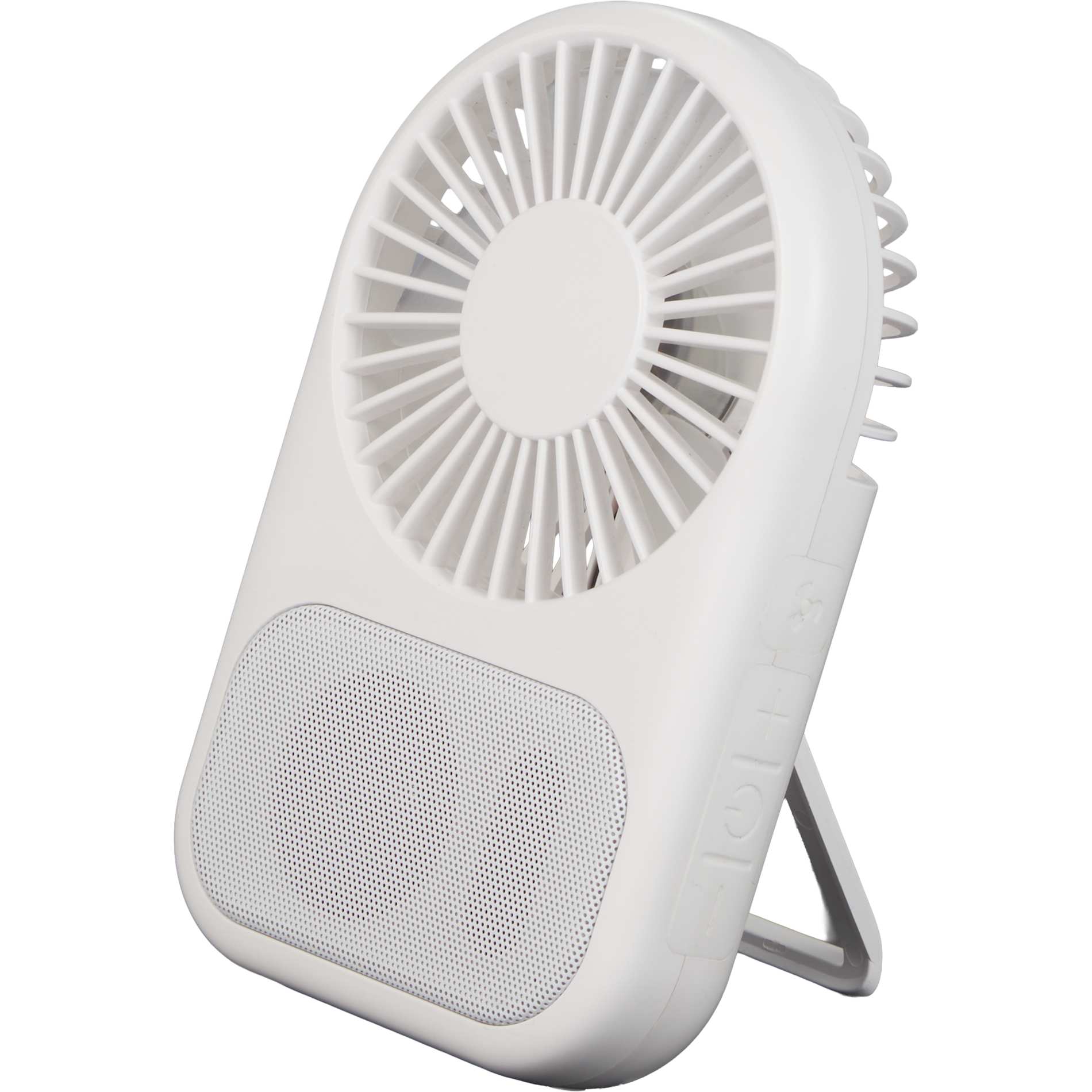 White Audio Breeze Desktop Fan with Bluetooth Speaker plain